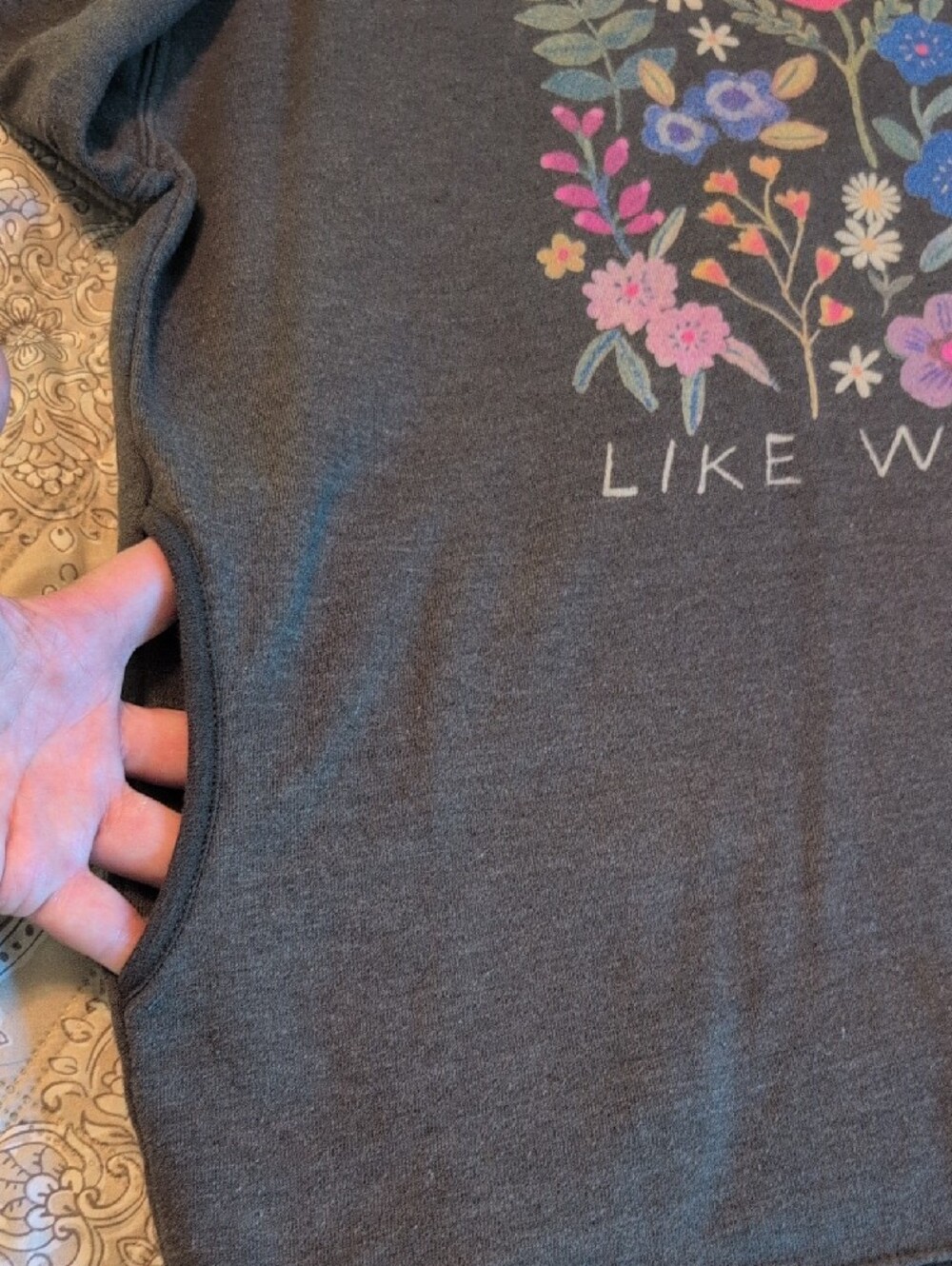 Natural Life Charcoal Crewneck Sweatshirt with Pink Logo - Picture 4 of 5